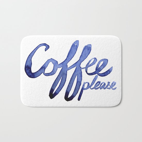 Coffee Please Drinks Caffeine Typography Coffee Lovers Bath Mat