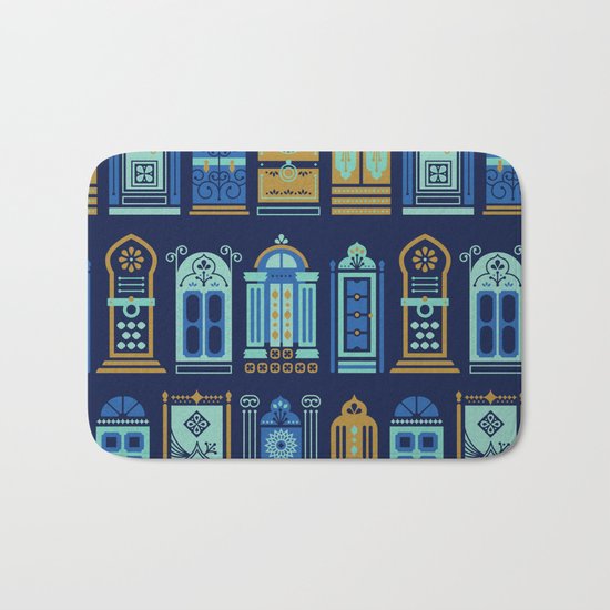 Moroccan Doors – Navy Palette Bath Mat