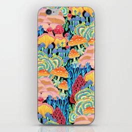 Fungi World (Mushroom world) - BKBG iPhone Skin | Bright, Blossom, Acrylic, Botanical, Modern, Forest, Fungi, Colorful, Floral, Pop Art 