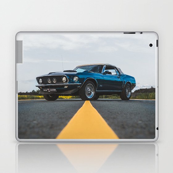 Vintage convertible classic Mustang American Muscle car automobile transportation color photograph / photography poster posters Laptop & iPad Skin