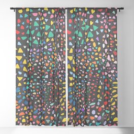 Abstract Confetti Terrazzo Colorful Pattern Art Decoration Sheer Curtain