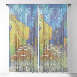 Vincent van Gogh "Café Terrace at Night" Sheer Curtain