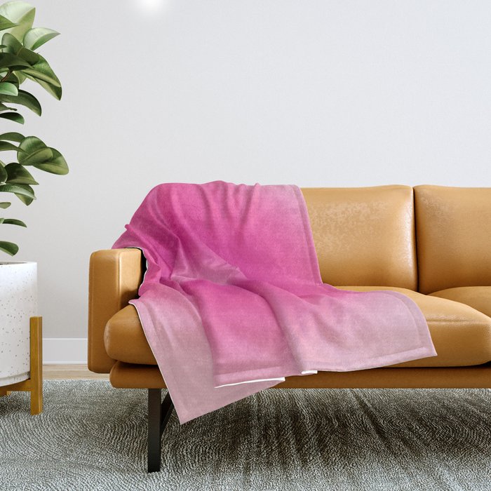 Bubble Gum Pink Gradient Throw Blanket by Daily Regina Designs