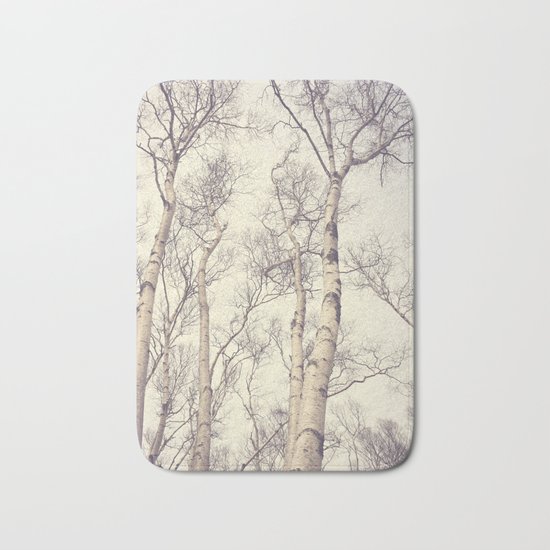 Winter Birch Trees Bath Mat