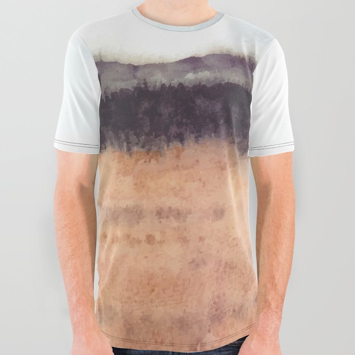 Beautiful Savannah Nature Landscape Watercolor All Over Graphic Tee