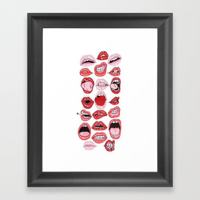 Lip Action Framed Art Print