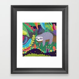 Sloth in nature Framed Art Print