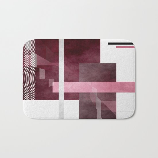 Abstract rose red Bath Mat