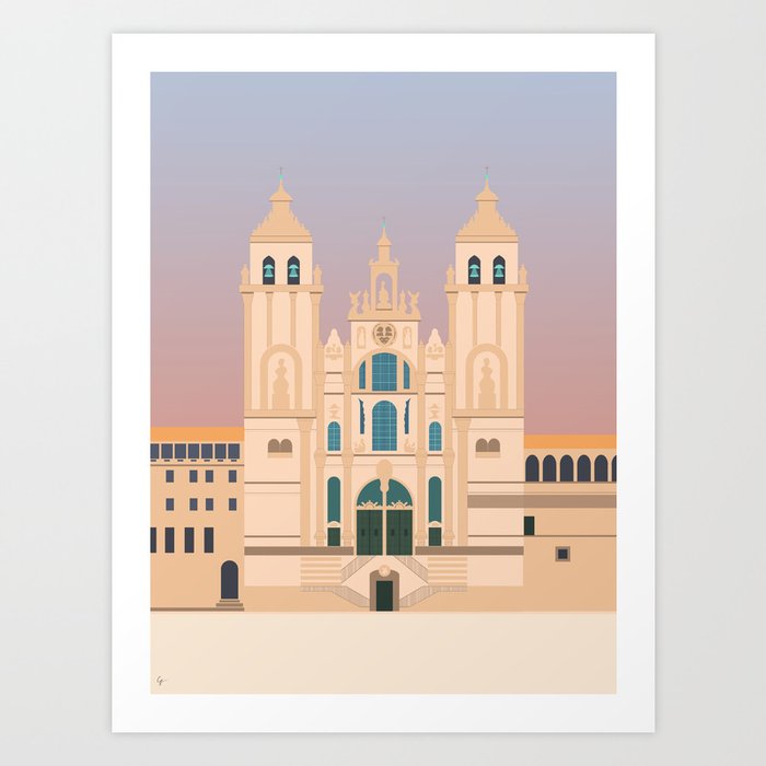 Santiago de Compostela Cathedral, Camino de Santiago, Galicia, Spain Art Print