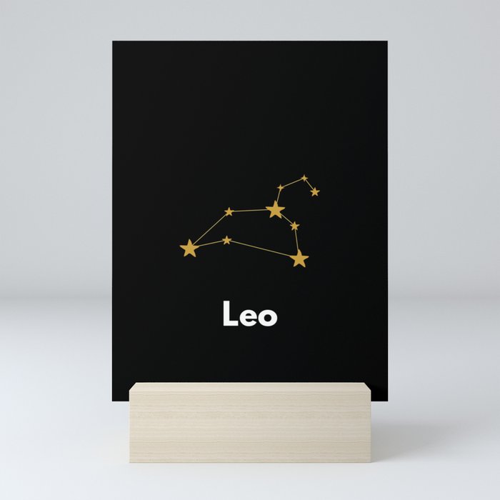 Leo, Leo Zodiac, Black Mini Art Print