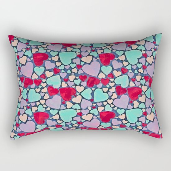 Sweet hearts mosaic pattern Rectangular Pillow