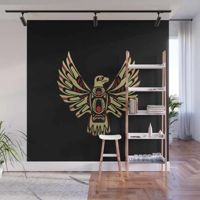 Tribal Black and Gold Eagle Digital Design Wall Mural