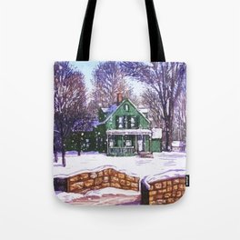 Retro Christmas Greenery Winter Home Road Tote Bag