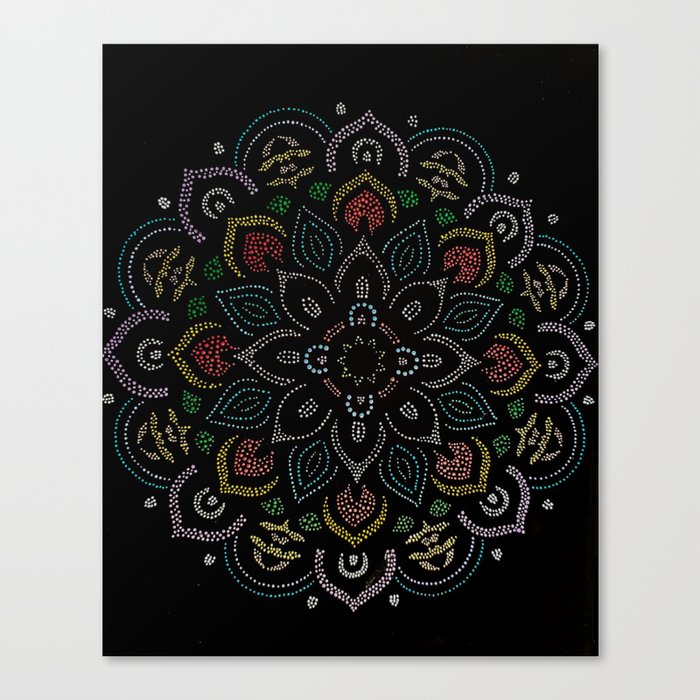 Dot Flower Painting Canvas Print By Mandysart Society6