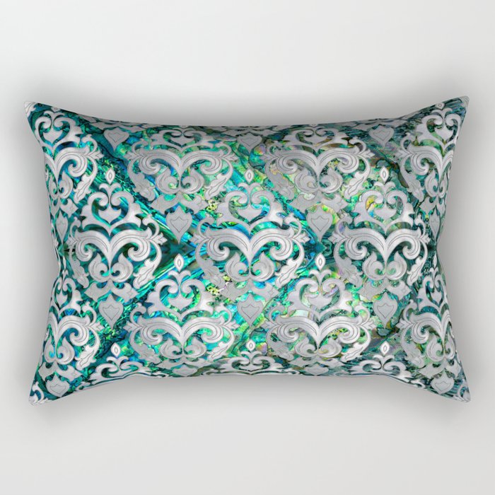 Persian Oriental  pattern abalone and pearl Rectangular Pillow