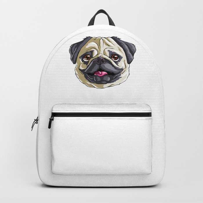 Pug Funny Pet Puppy Dog Lover Backpack by Ocean Front Art Society6