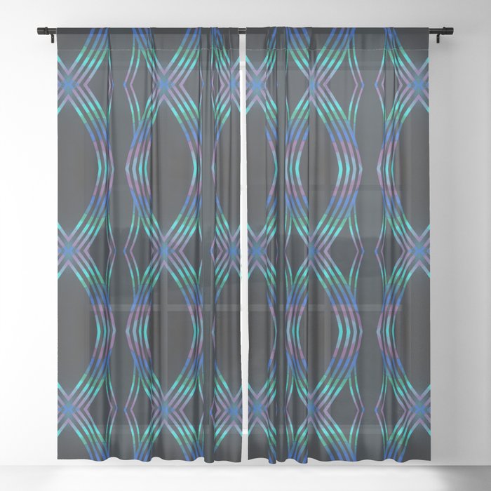 Color Weave Blue Sheer Curtain