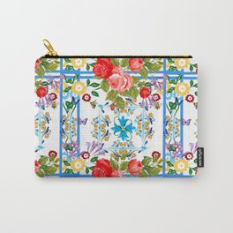 Italian,Sicilian art,majolica,tiles,Flowers Carry-All Pouch