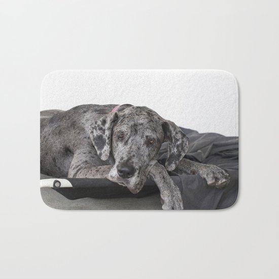 Great Dane waiting Bath Mat