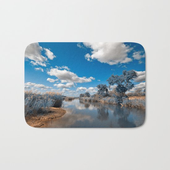 Kruger Park Landscape - Winter Blue Bath Mat