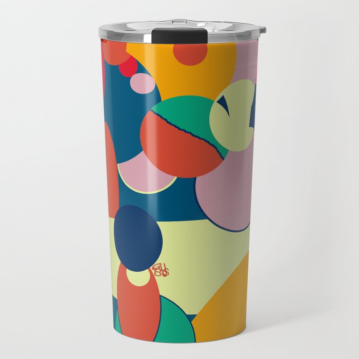 Cheerful Composition of Colored Circles Travel Mug