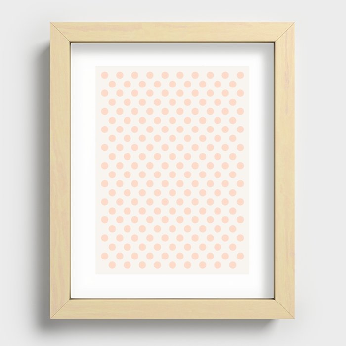 Vintage Dot Pale Peach Recessed Framed Print