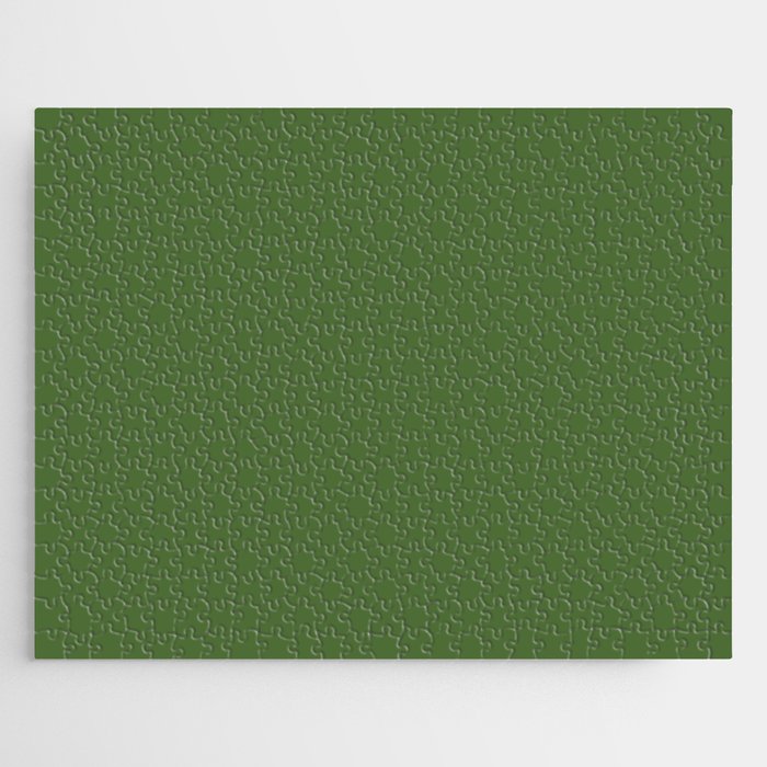 Dark Green Solid Color Pantone Banana Palm 18-0230 TCX Shades of Green Hues Jigsaw Puzzle