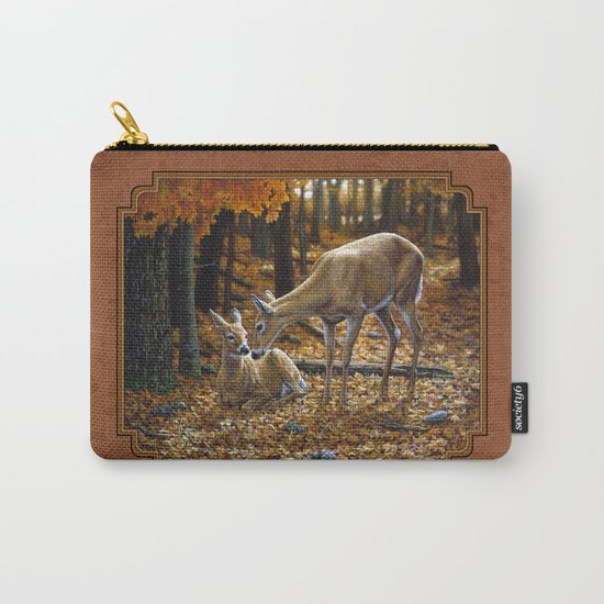 Whitetail Deer and Fawn in Autumn Carry-All Pouch