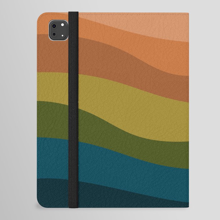 Abstract wavy earth tone colors cool pattern iPad Folio Case