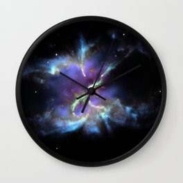 Periwinkle Purple Blue Planetary Nebula Wall Clock