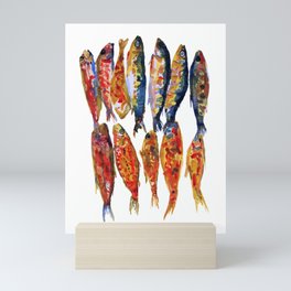 Watercolor Grilled Whole Fish Mini Art Print