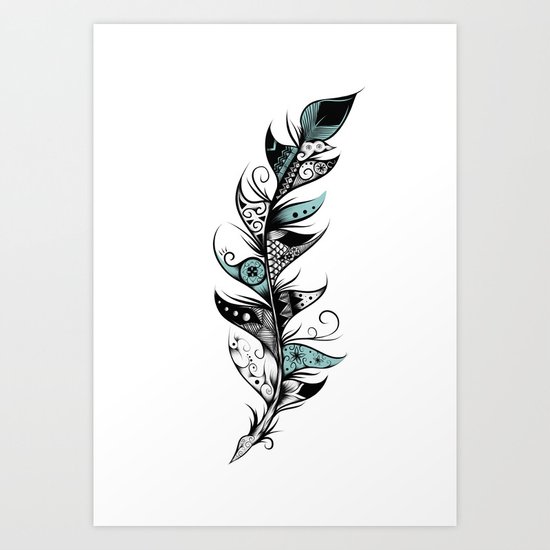 Poetic Feather Art Print