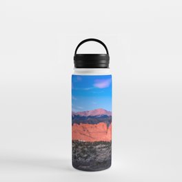 Pikes Peak - Sunrise Over Garden of the Gods in Colorado Springs Water Bottle