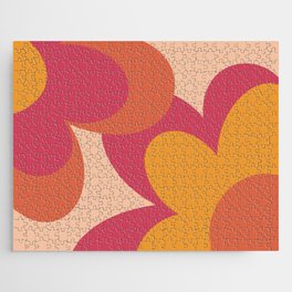 Retro style flowers with colorful petals Jigsaw Puzzle