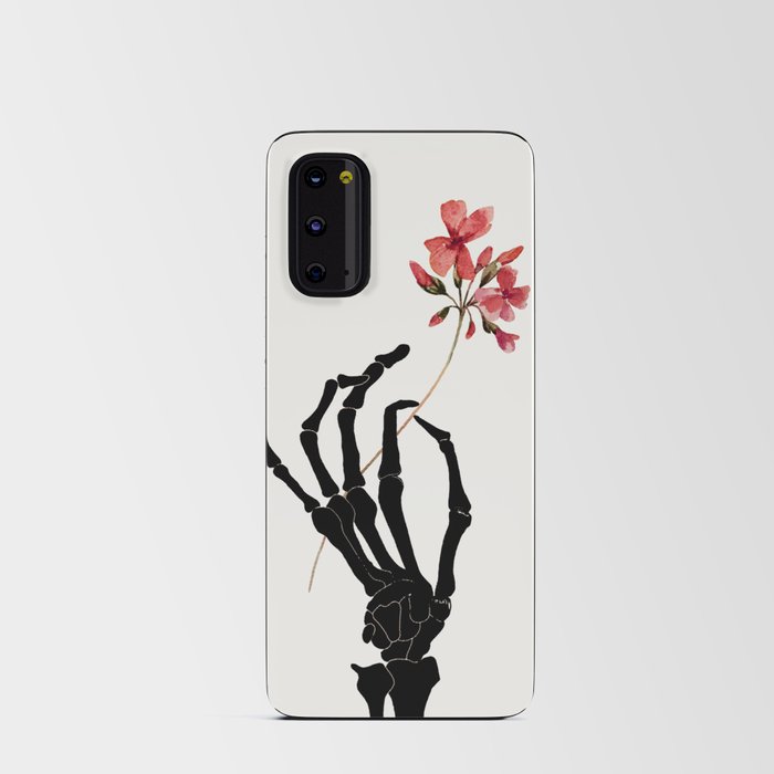 Skeleton Hand with Flower Android Card Case
