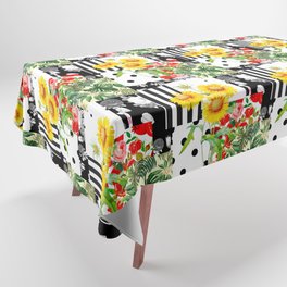 Italian,Sicilian art,patchwork,summer Flowers Tablecloth