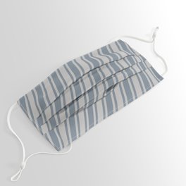 [ Thumbnail: Slate Gray & Lighter Grey Colored Pattern of Stripes Face Mask ]