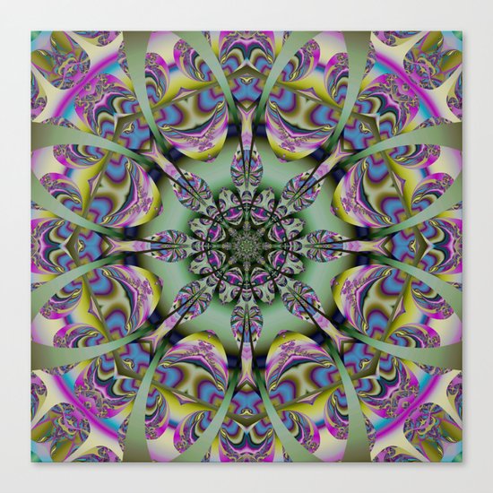 Colourful mandala with decorative shapes and tribal patterns Canvas Print