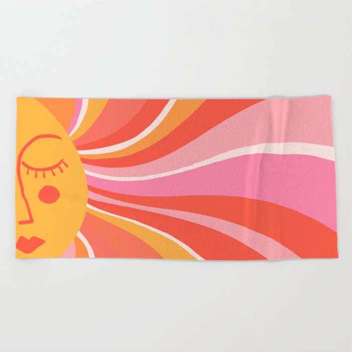 Sunshine Swirl – Pink & Peach Palette Beach Towel