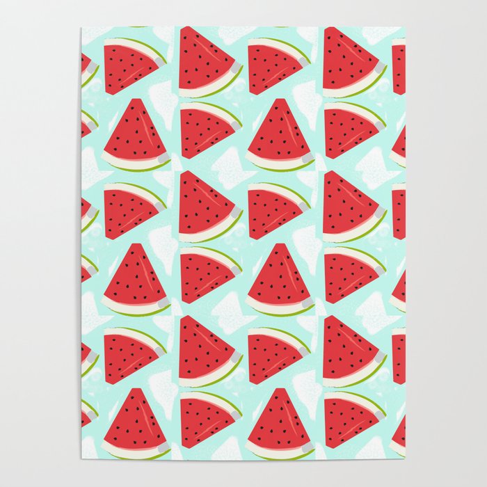 Watermelon Slices Pattern Poster