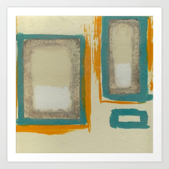 Soft And Bold Rothko Inspired - Modern Art - Teal Blue Orange Beige Art Print