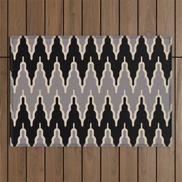 Chevron Pattern 522 Black and Gray Outdoor Rug