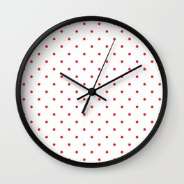 Small Red Polka Dots Wall Clock