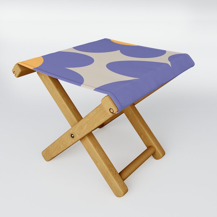 Very peri retro flowers Folding Stool