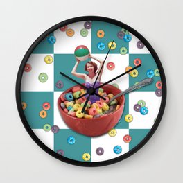 Cereal Bathing Beauty Pattern (blue) Wall Clock