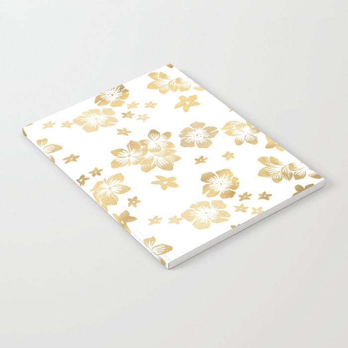 Gold Tropical Flowers Notebook