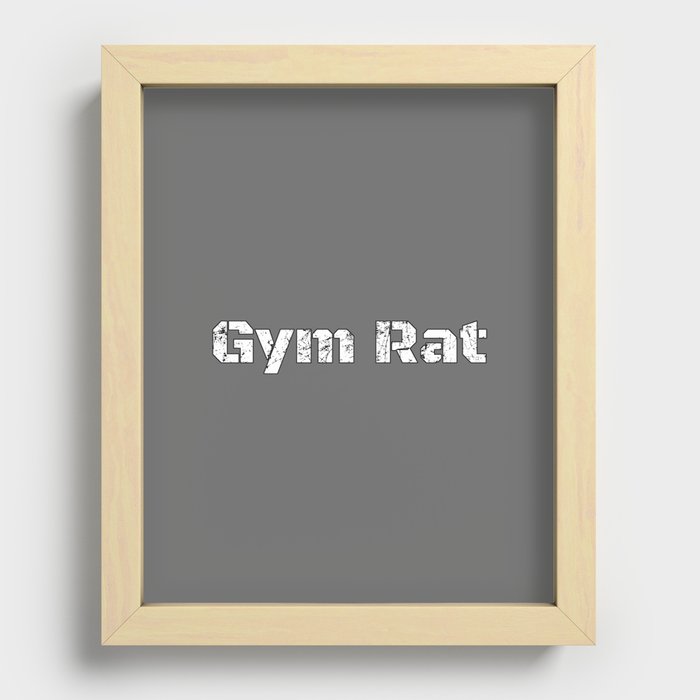 Gym Rat (white) Recessed Framed Print
