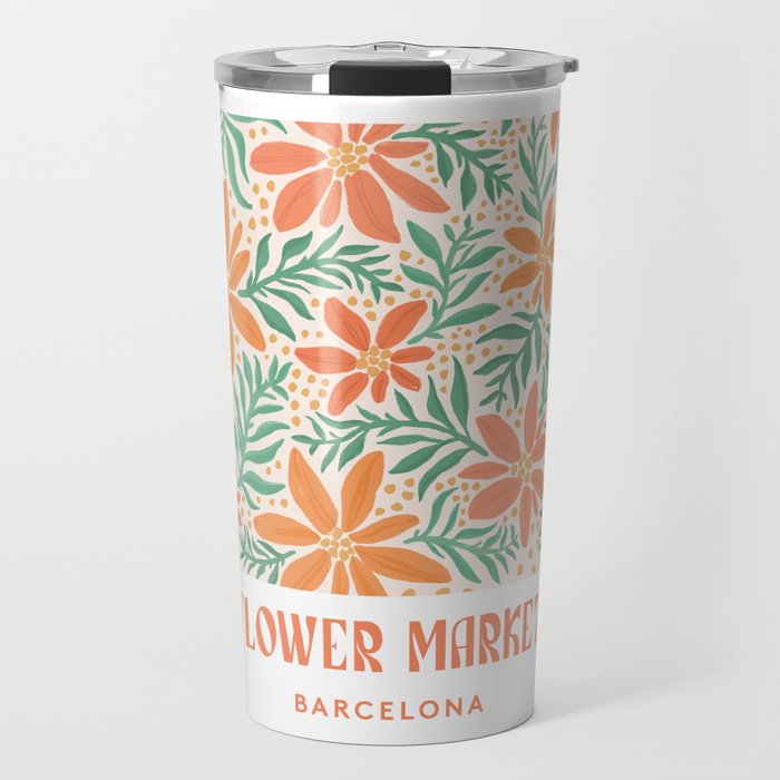 Barcelona Flower Market Travel Mug
