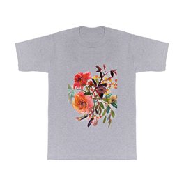 rose/dahlia/berries in watercolor T Shirt