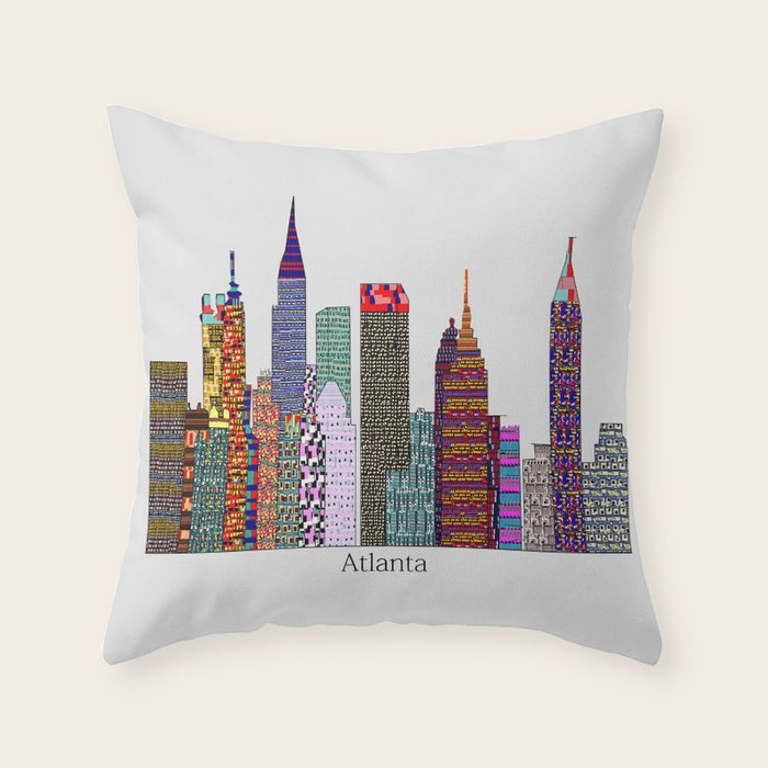 Atlanta city skyline Throw Pillow by bri.buckley Society6
